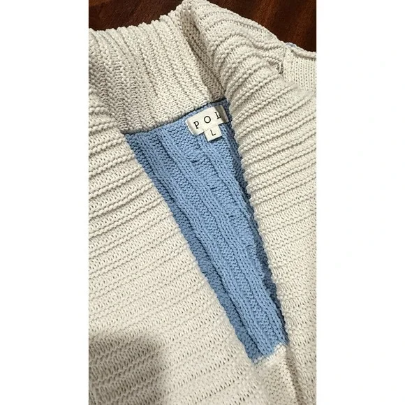 POL Patchwork Women's Cardigan Sweater Sz‎ large Boho Colorblock Long Open Front - Picture 8 of 14